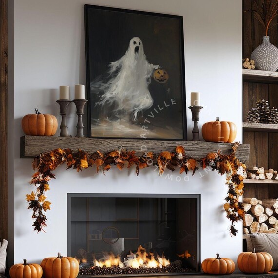 Vintage Pumpkin Print, Spooky Halloween Poster