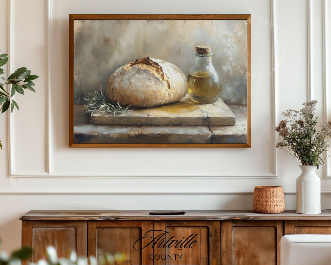 Farmhouse Bread Still Life Art Print, Cottagecore - Image 2