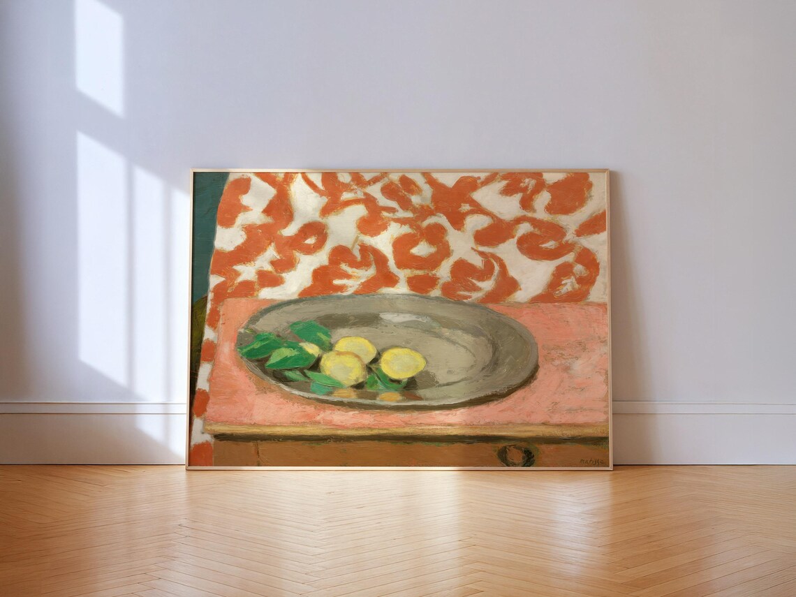 Henri Matisse Lemons on a Pewter Plate, Kitchen Art Print