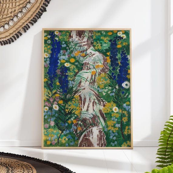 Wildflower Art Print By August Babberger 1922 Flowers The Stream Colorful Botanical Artwork
