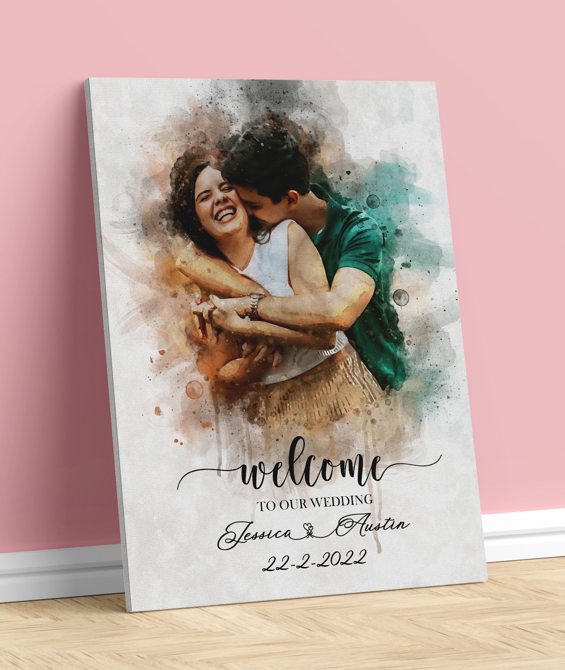 Wedding Welcome Sign, Watercolor Wedding Decor - Image 2