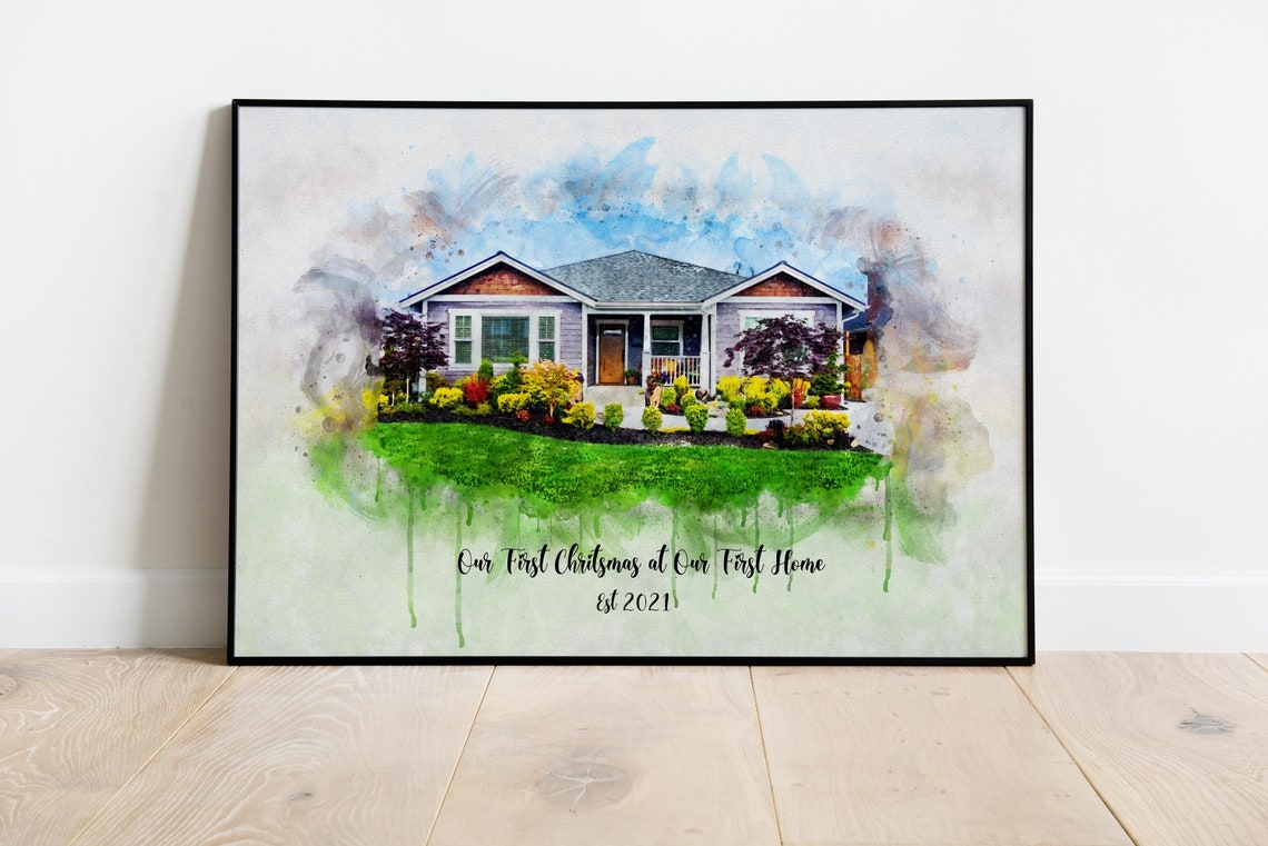 Watercolor House Portrait Painting From Photo Realtor Closing Gift Moving Away Gift For Neighbor Housewarming Gift For Friend Family - Image 3