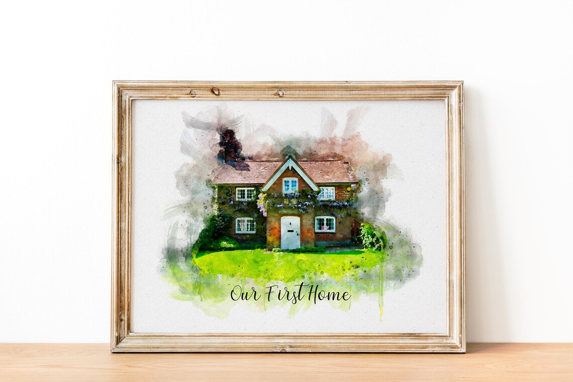 Personalized House Portrait Watercolor Art Print - Image 2