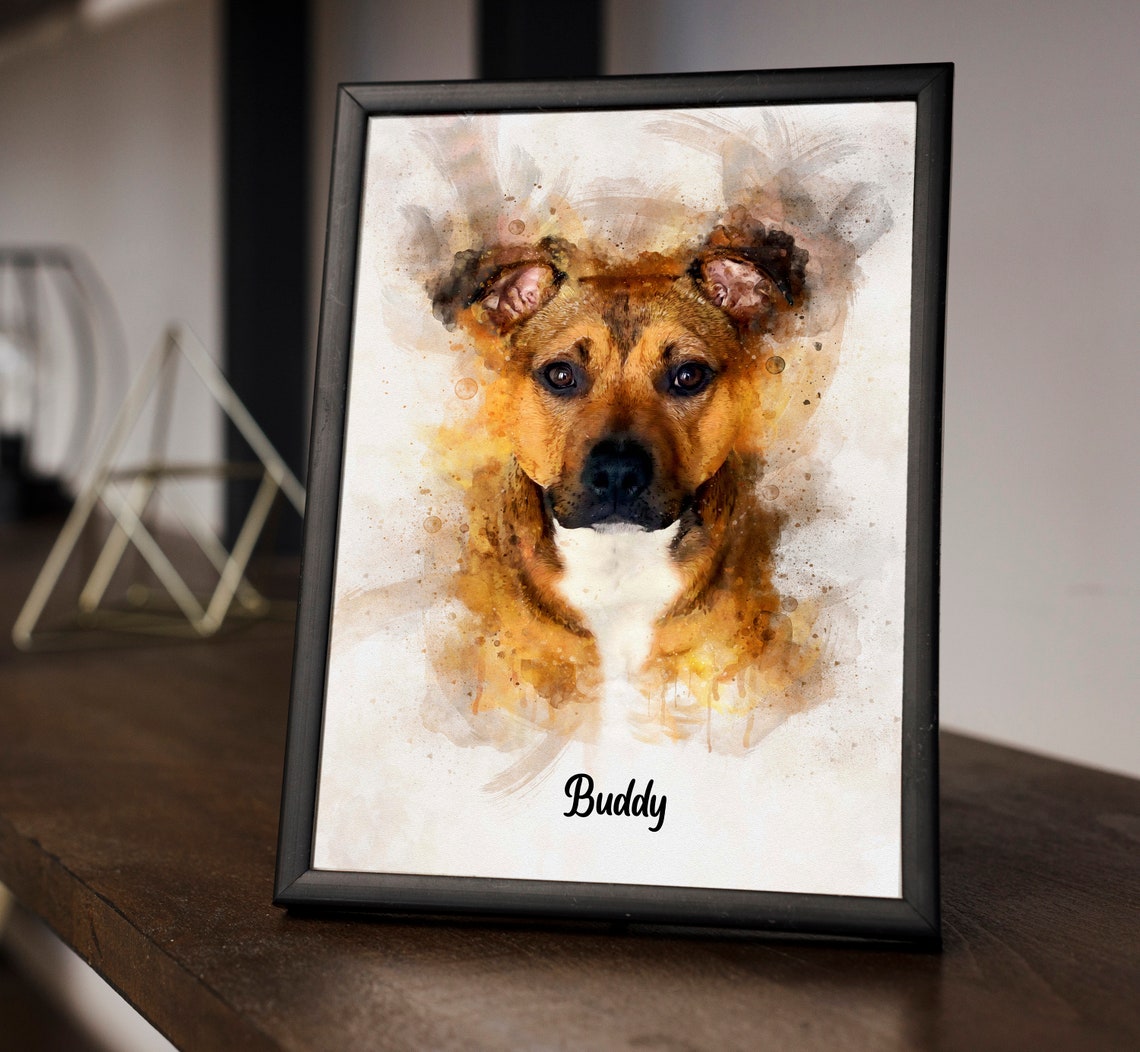 Watercolor Pet Portrait Painting From Photo Dog Portrait Cat Portrait Pet Memorial Gift Pet Lover Birthday Gift Pet Gift Mom Christmas Gift
