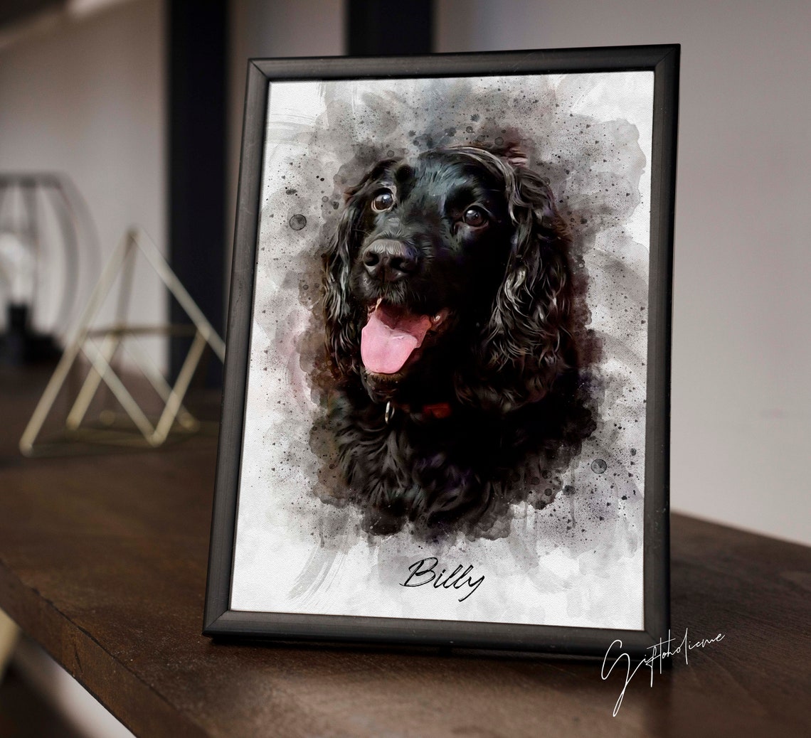 Watercolor Pet Portrait Painting From Photo Dog Portrait Cat Portrait Pet Memorial Gift Pet Lover Birthday Gift Pet Gift Mom Christmas Gift - Image 4