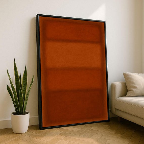 Mark Rothko Inspired Red Canvas Bold Color Field Painting For Modern Living Room Decor Statement Piece