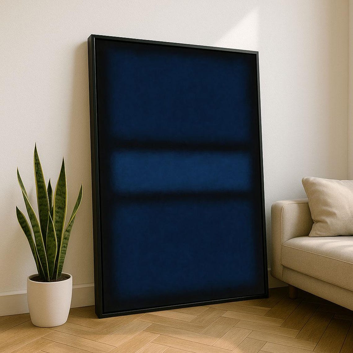 Deep Navy Rothko Style Color Field Abstract Minimalist Art Poster