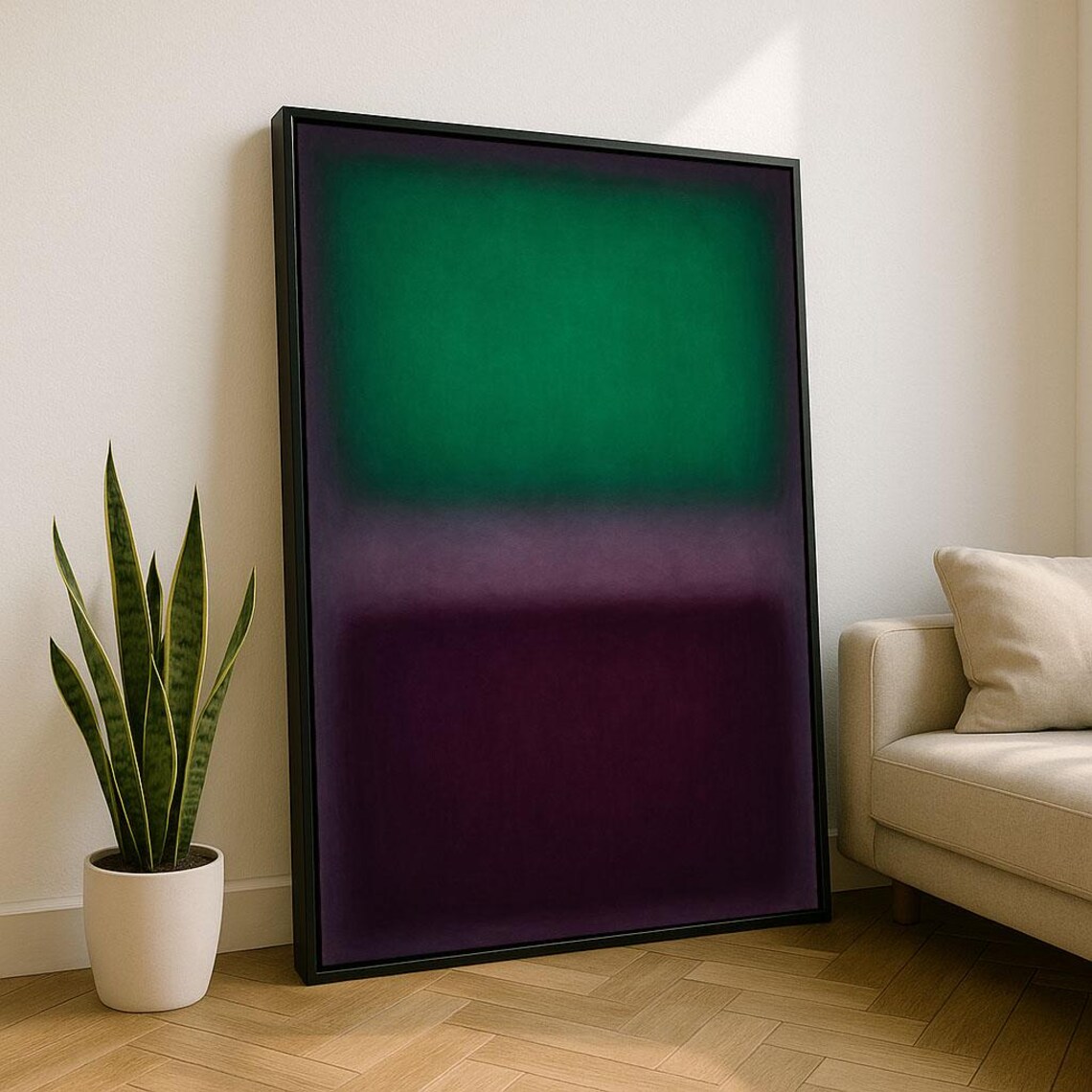 Mark Rothko Style Green Purple Abstract Color Field Jewel Poster