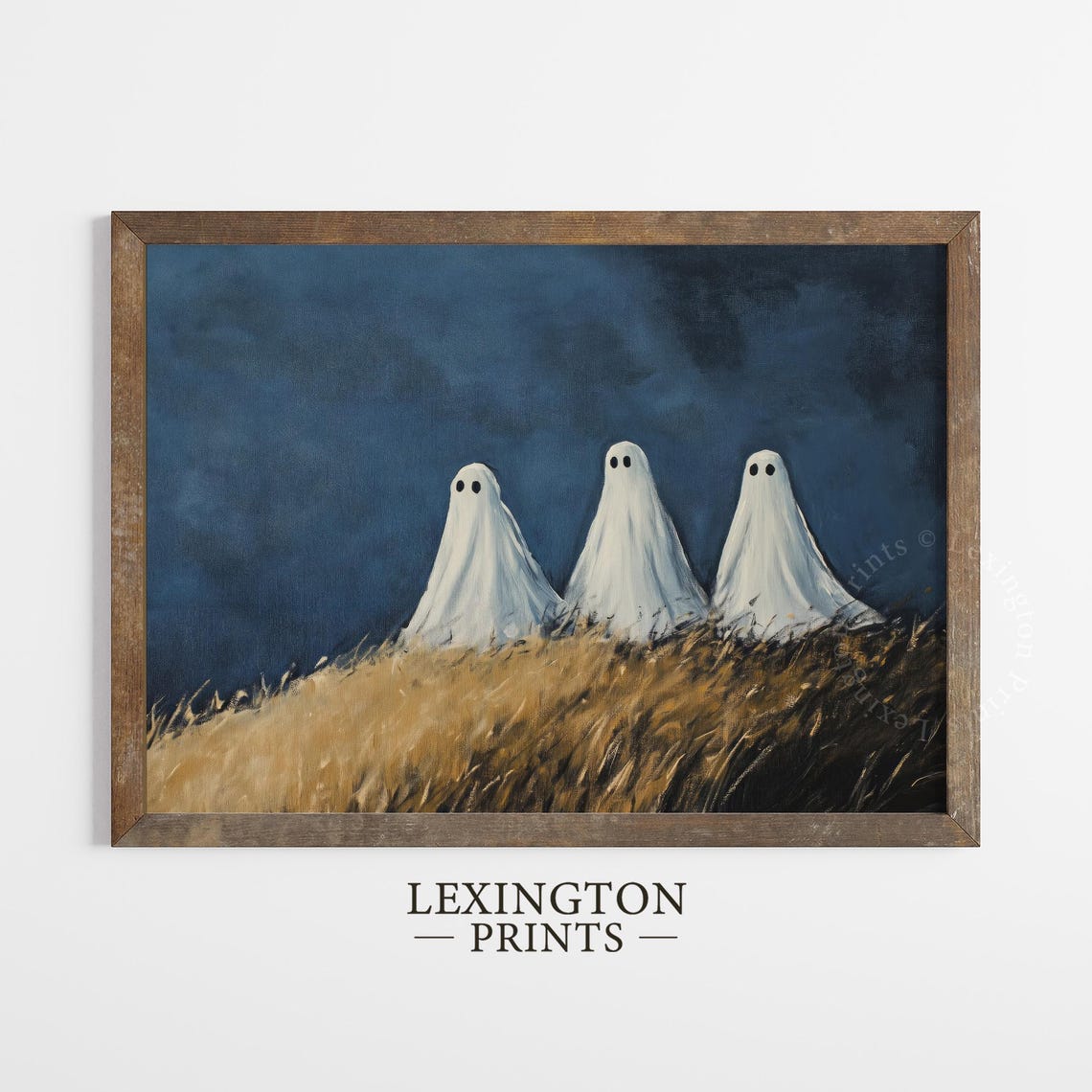 Halloween Ghost Landscape Print Halloween Wall Art Trendy Ghost Poster Rustic Halloween Print Fall Decor Cute Ghost Print 831 - Image 3