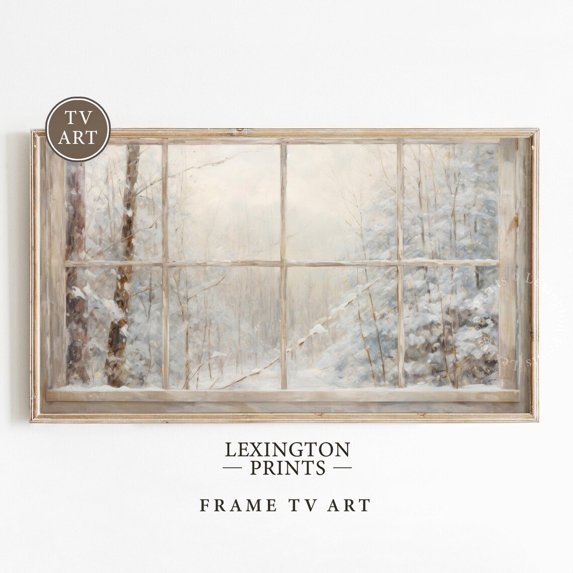 Snowy Window Christmas Forest Art Print, Cottagecore - Image 8