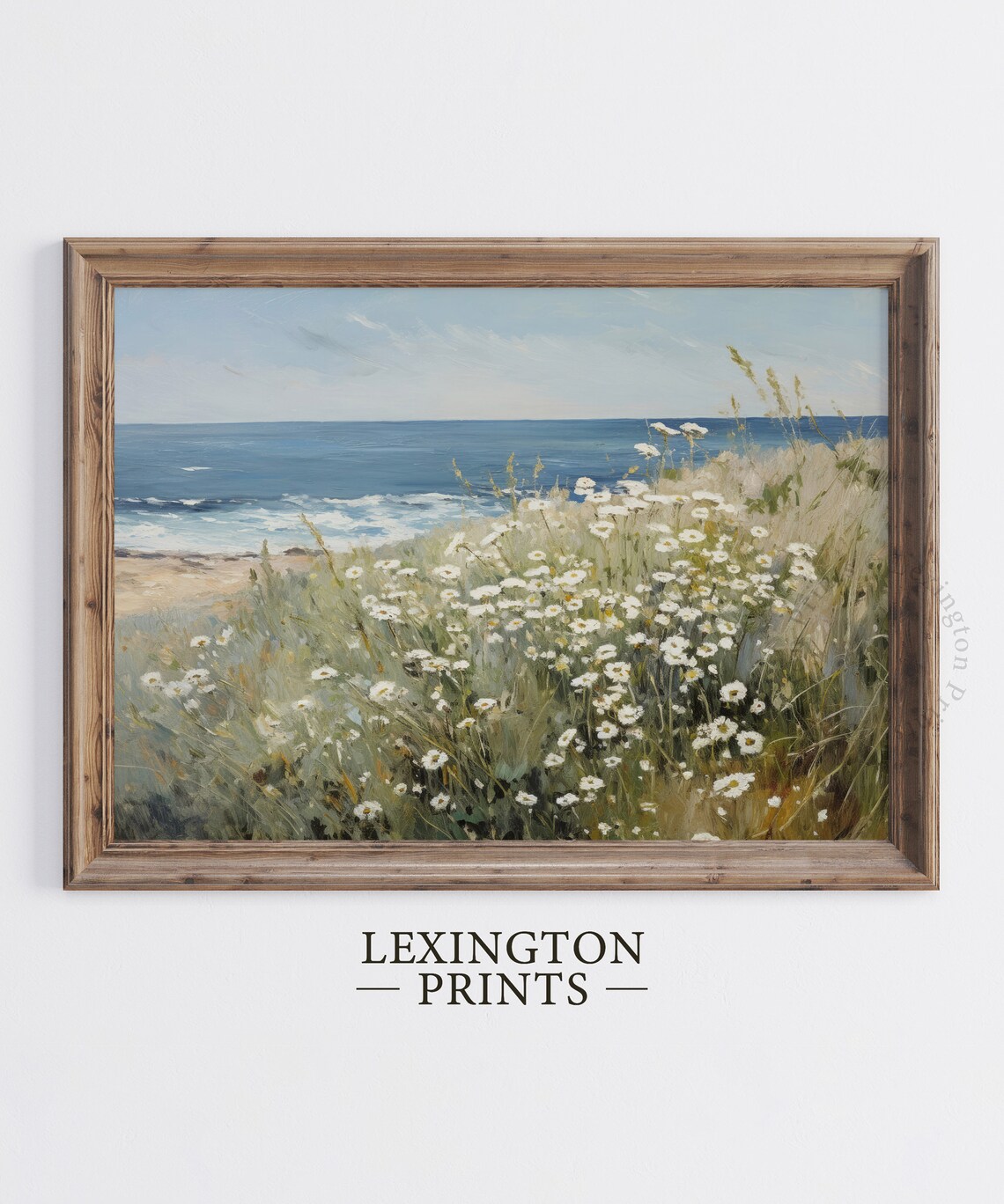 Summer Wildflower Field Vintage Coastal Landscape Print - Image 2