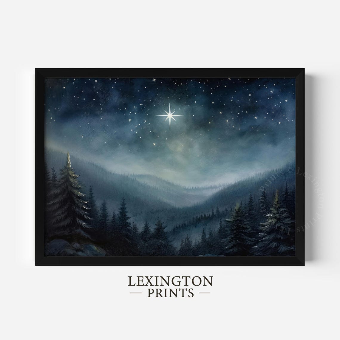 Christmas Star Christian Wall Art Christian Cross Art Christmas Wall Art Christmas Print Oil Painting Christian Jesus Art Nativity Star 397 - Image 2