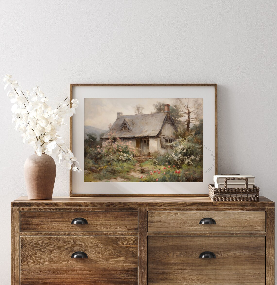Charming Country Cottage Flower Garden Vintage Oil Painting Poster - Image 8