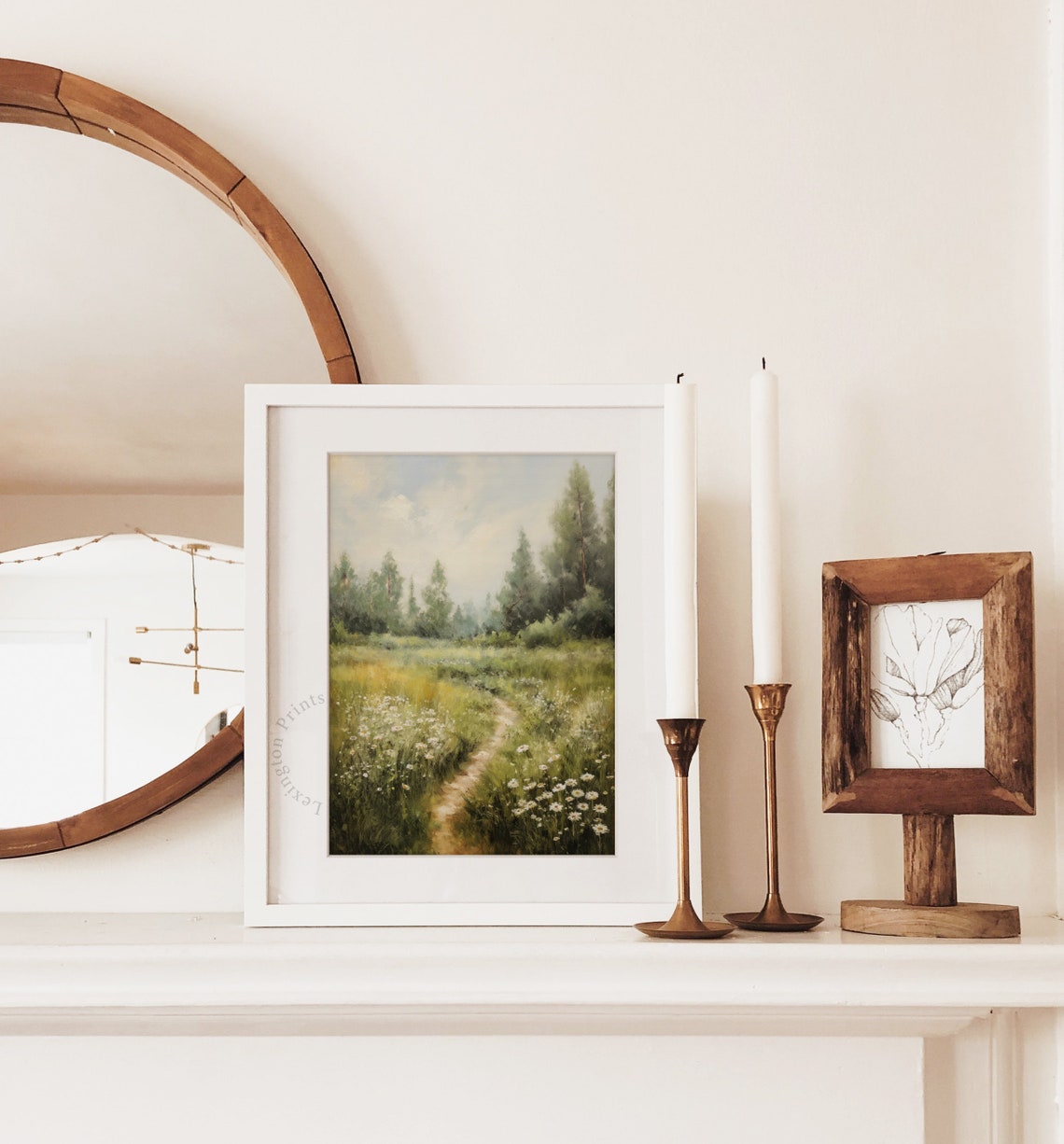 Wildflower Meadow Path Forest Vintage Landscape Painting Poster - Image 6