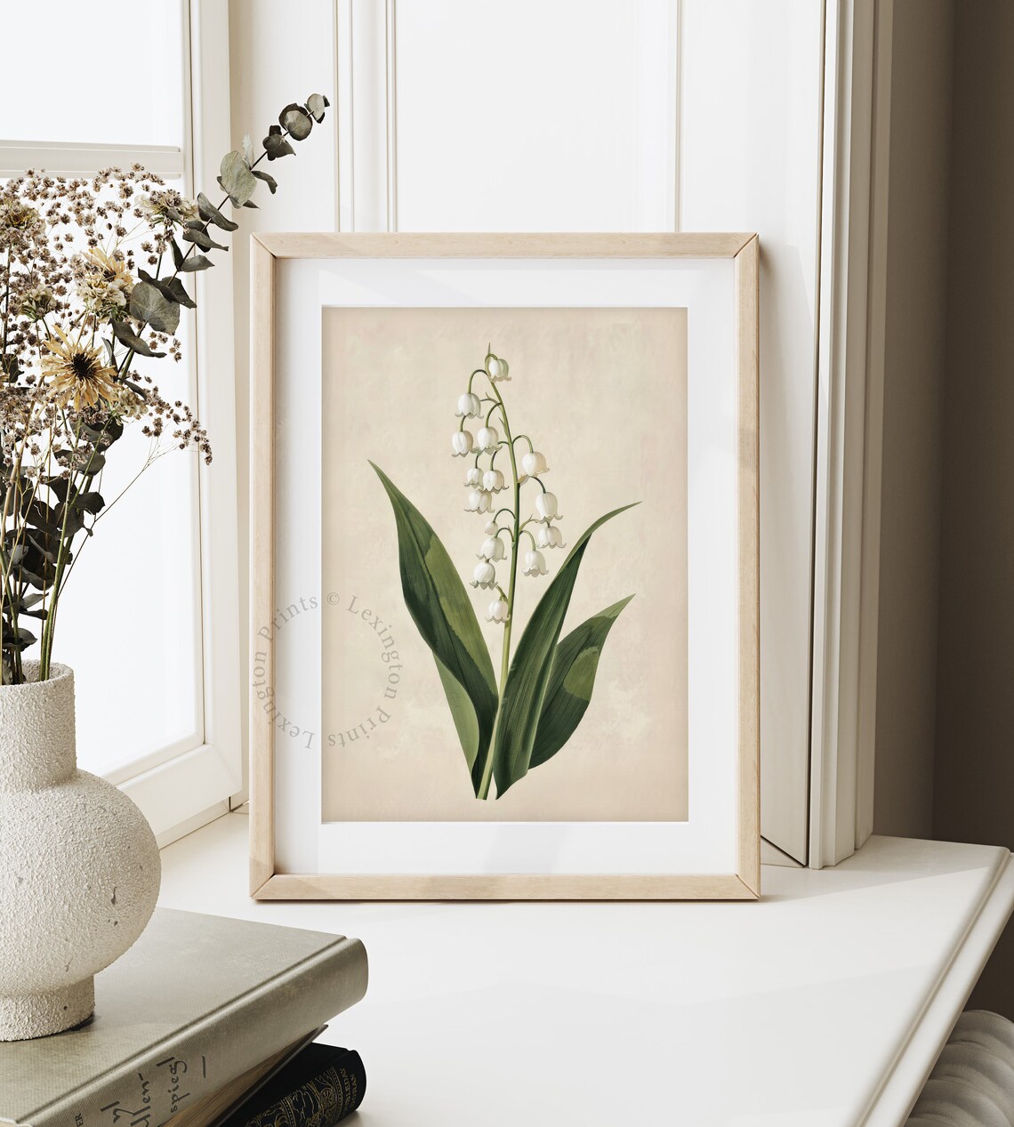Lily Of The Valley Botanical White Flower Vintage Print Farmhouse - Image 8