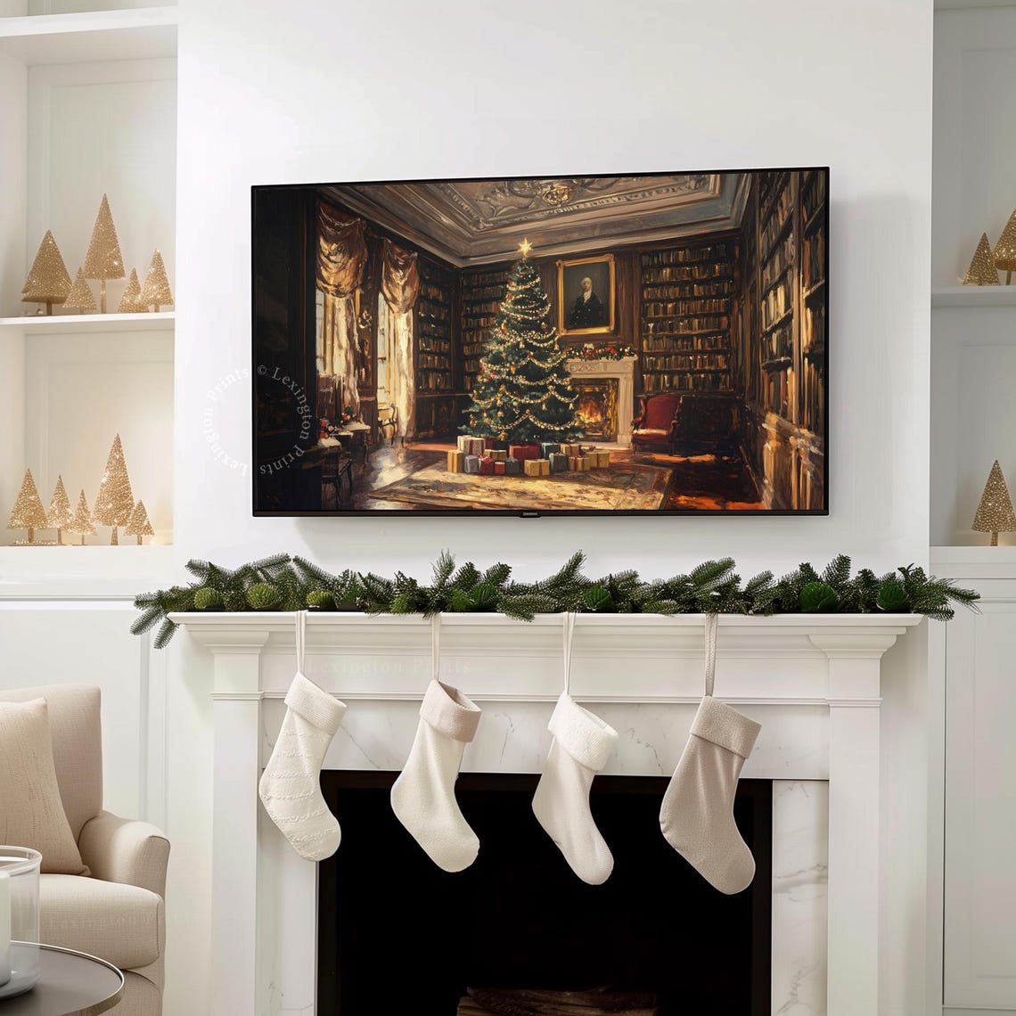 Victorian Christmas Tree Tv Art Christmas Frame Tv Art Vintage Living Room Tv Art Moody Christmas Holiday Decor Winter Tv Art Dark 928 - Image 7