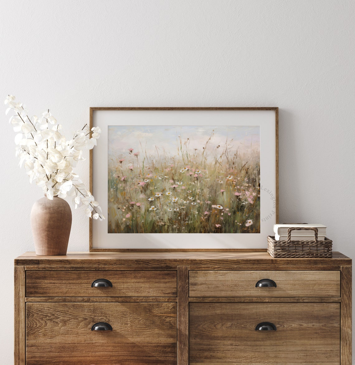 Wildflower Meadow Vintage Pastel Tall Grass Field Art Poster - Image 7