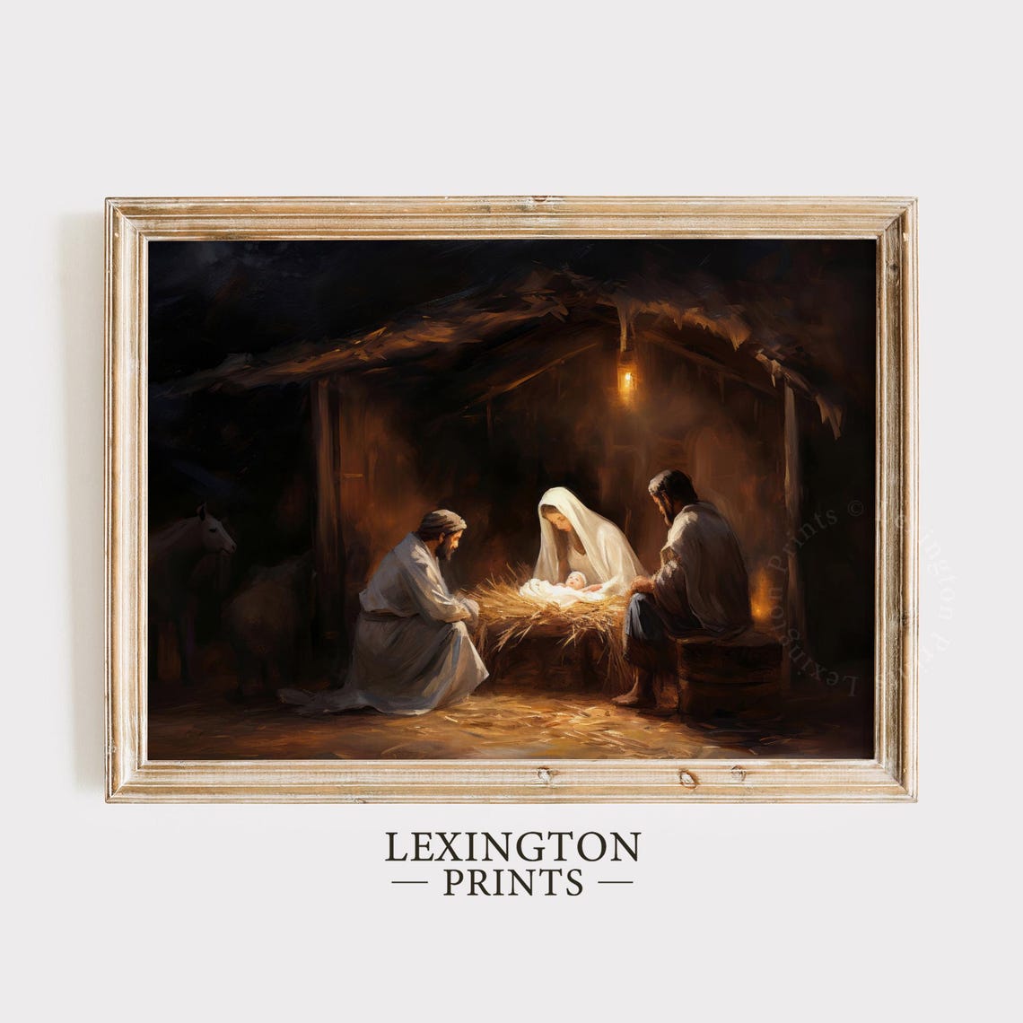 Nativity Christian Wall Art Christian Nativity Christmas Wall Art Christian Print Christmas Art Oil Painting Jesus Art Holiday 389