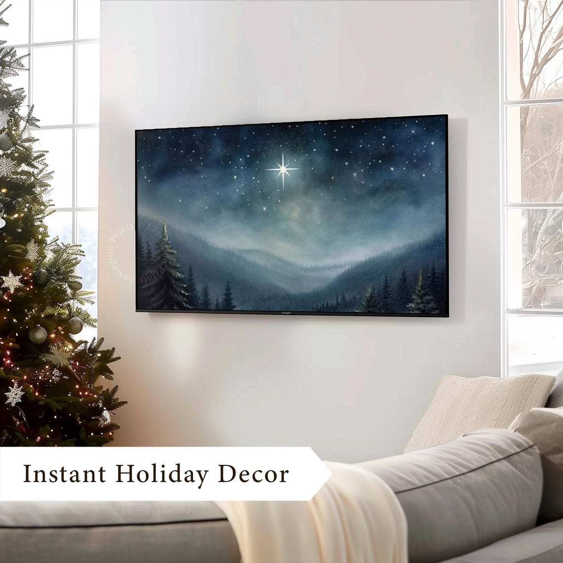 Nativity Star Christmas Tv Art Frame Tv Art Winter Holiday Decor Christmas Star Tv Art Christian Tv Art Christian Home Decor 936 - Image 4