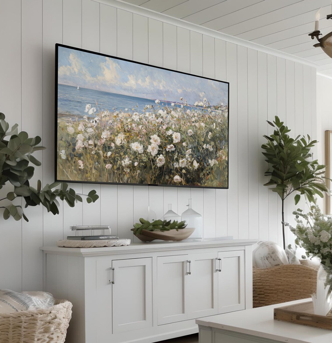 Coastal Wildflower Beach Decor Vintage Art Print - Image 3