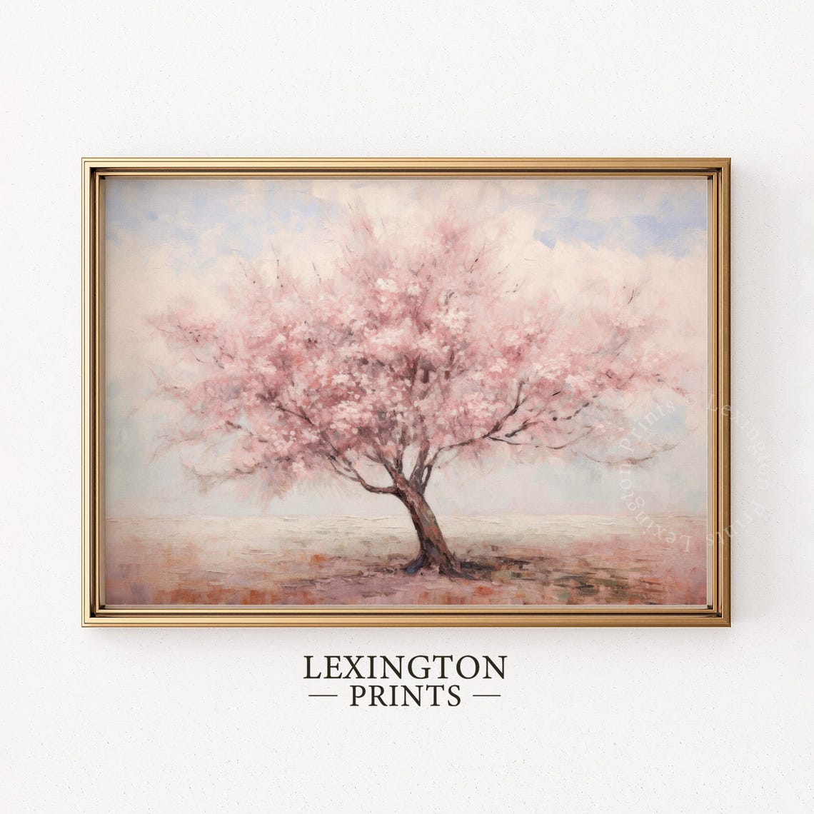 Pink Cherry Blossom Tree Watercolor Spring Landscape Bedroom Poster - Image 8