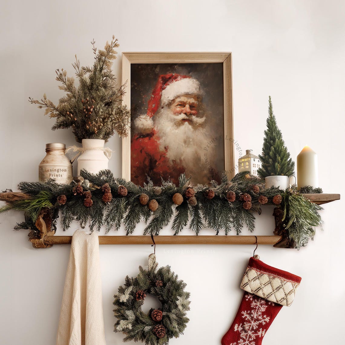 Classic Santa Claus Portrait Painterly Christmas Holiday Poster - Image 6