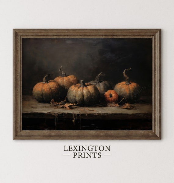 Pumpkin Wall Art Halloween Decor Wall Art Pumpkin Decor Vintage Halloween Art Print Dark Cottagecore Spooky Season Moody Art 88