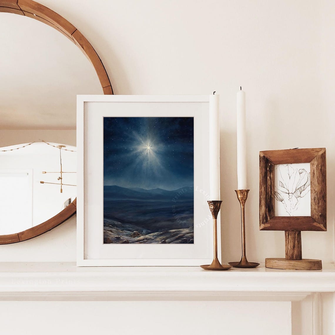 Christmas Star Christian Wall Art Christian Cross Art Christmas Wall Art Christmas Print Oil Painting Christian Jesus Art Nativity Star 395 - Image 6