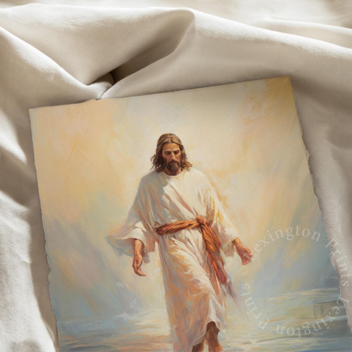 Jesus Christ Walking on Water Peaceful Light Inspirational Faith Poster - Image 7