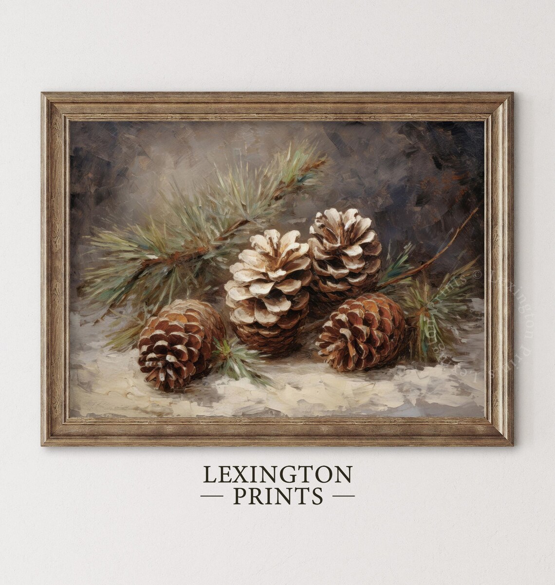 Vintage Christmas Pinecone Still Life Art Print - Image 8