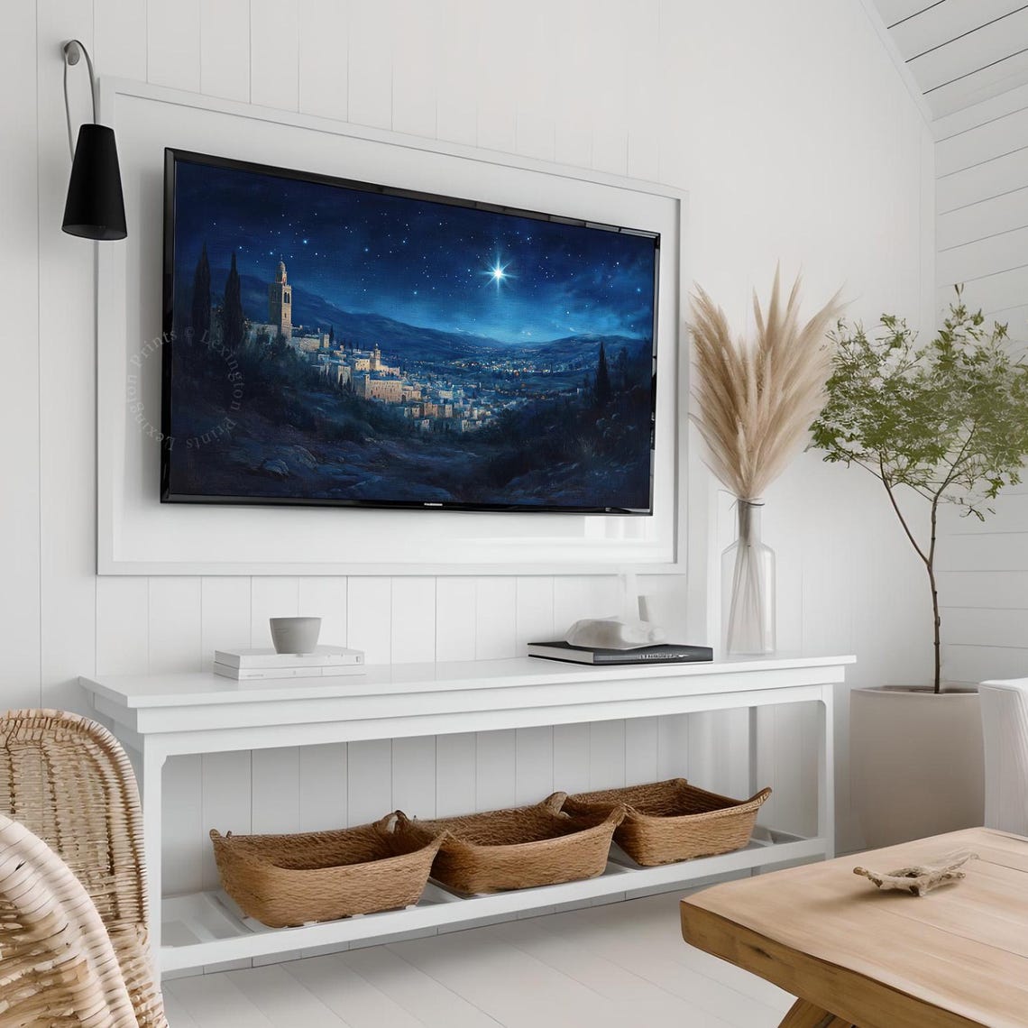 Christmas Star Of Bethlehem Tv Art Frame Tv Art Christmas Tv Art Christian Tv Art Biblical City Wall Art Oil Painting Tv Art 943 - Image 4