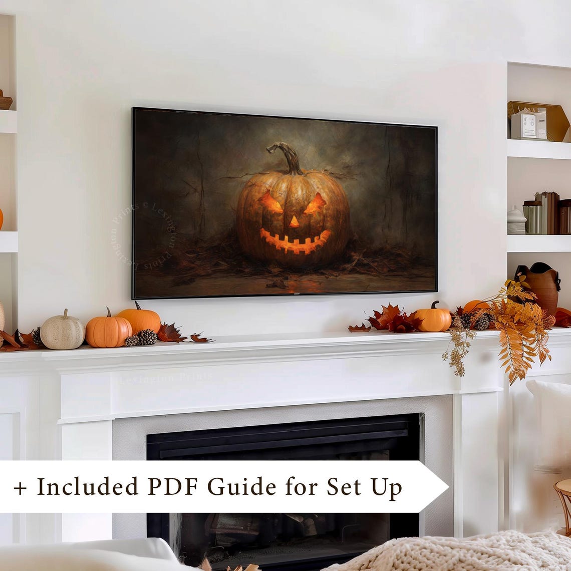 Glowing Jack O Lantern Still Life in Dark Moody Halloween Poster - Image 8