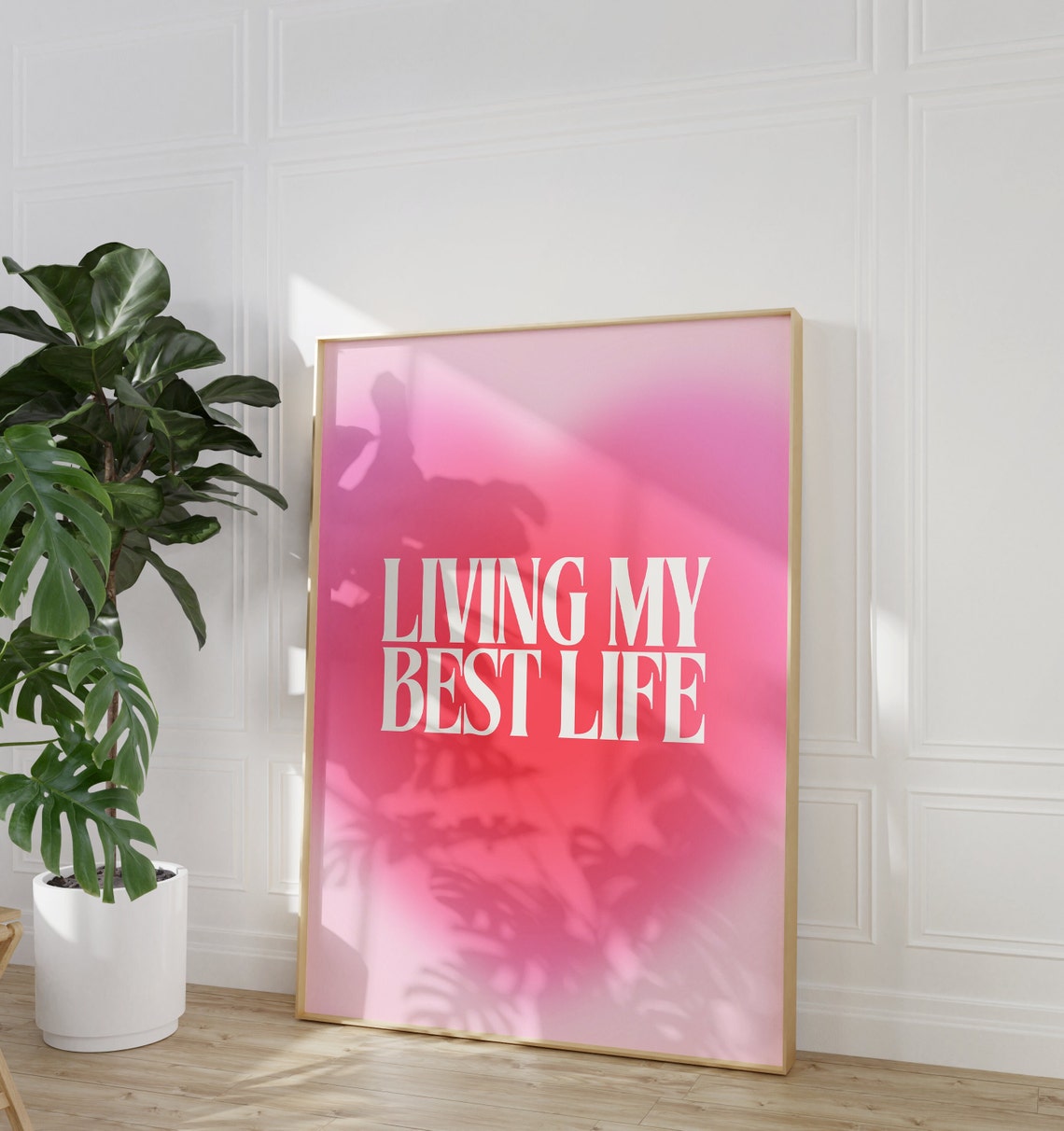 Living My Best Life Art Love Print Love Poster Pink Aesthetic Feminine Prints Pink Aura Print Heart Print - Image 2