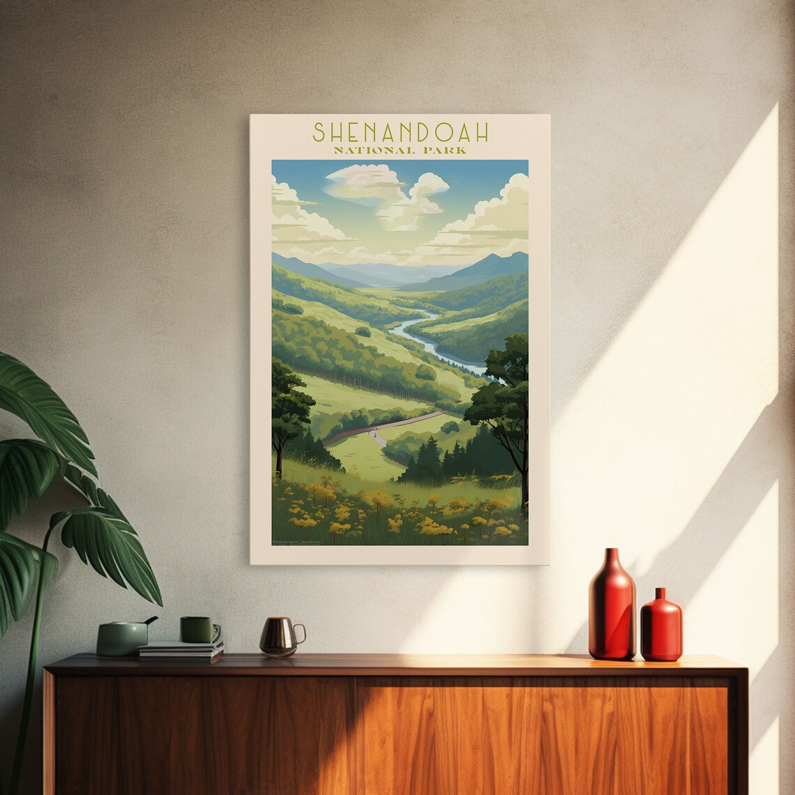 Shenandoah National Park Blue Ridge Green Valley Travel Poster