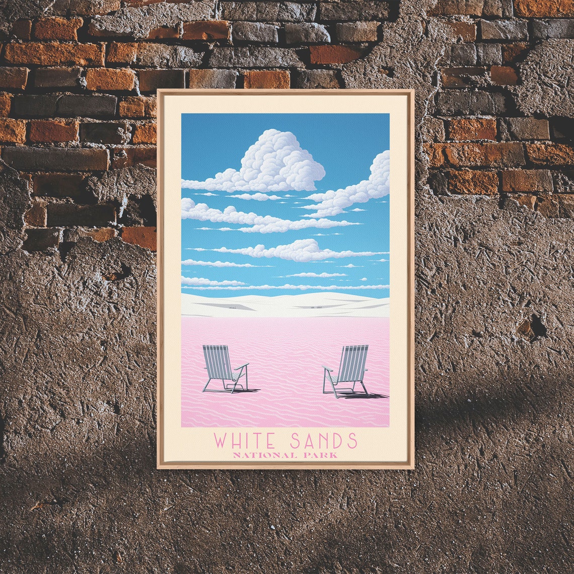 White Sands National Park Two Chairs On White Dunes Travel Poster - Image 2