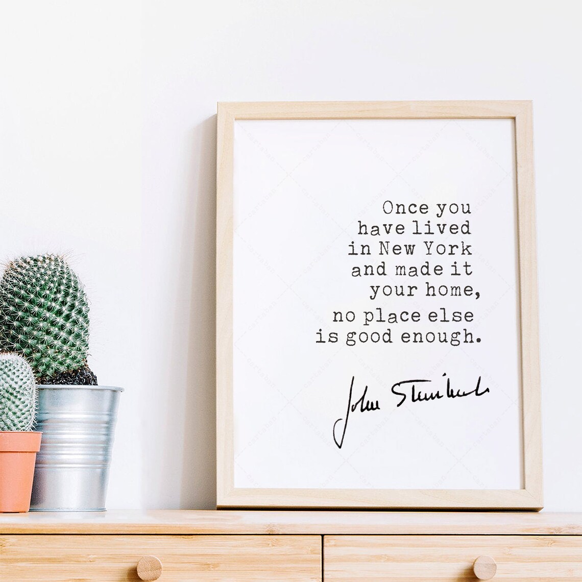 John Steinbeck New York Quote Art Print, Travel Decor - Image 3