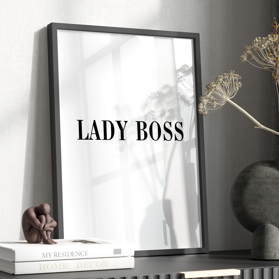Lady Boss Quote, Minimalist Typography Art Print