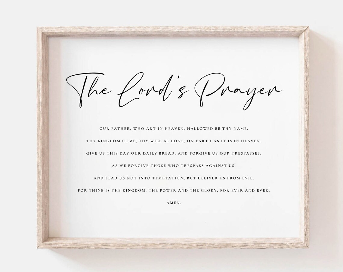 The Lord's Prayer Christian Farmhouse Wall Art Print