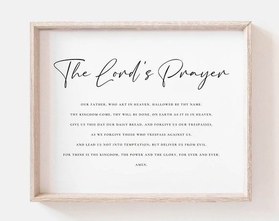 The Lord's Prayer Christian Farmhouse Wall Art Print