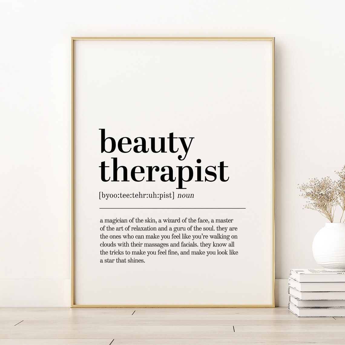 Beauty Therapist Definition Quote Art Print