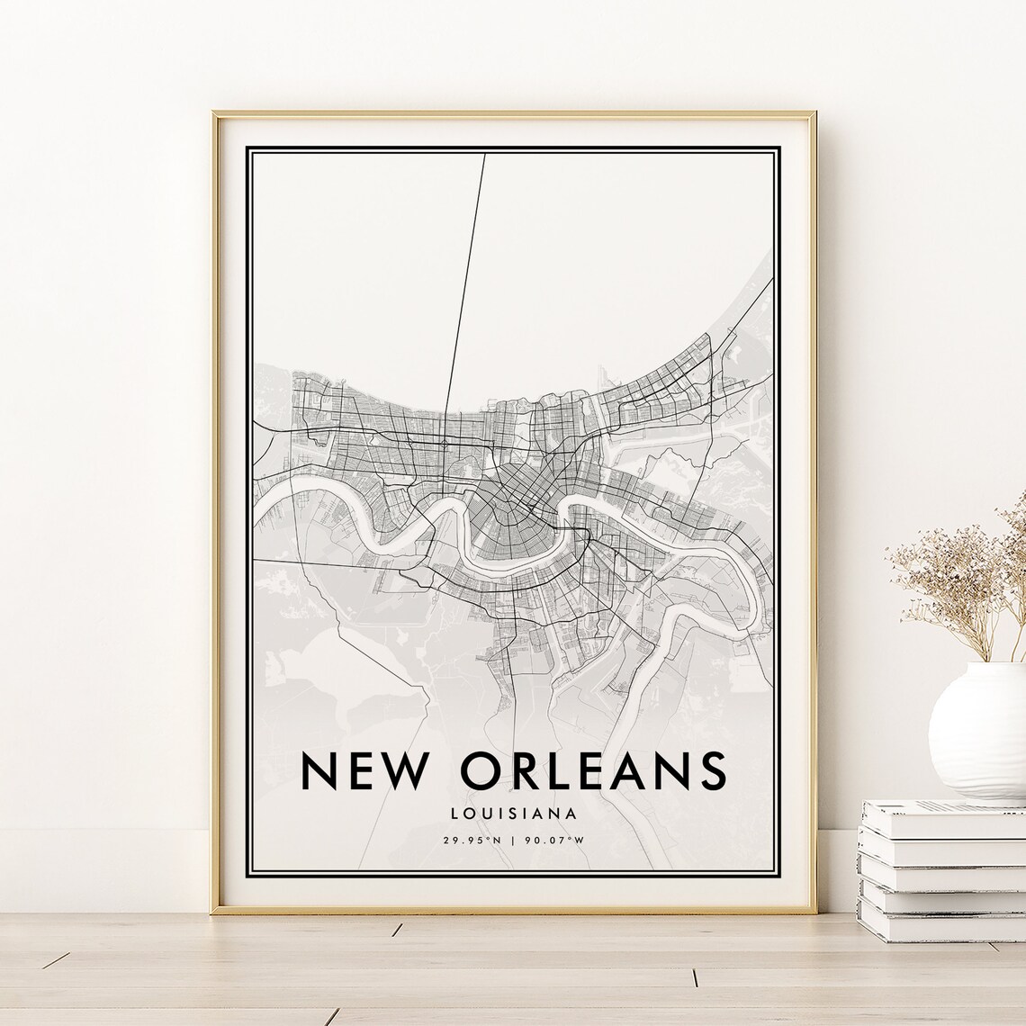 New Orleans City Map Louisiana Minimalist Art Print