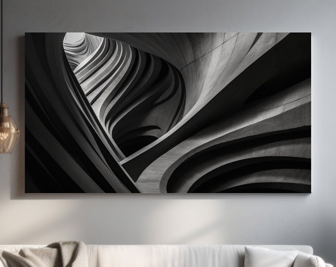 Concrete Waves, Modern Abstract Wall Art