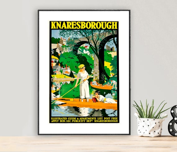 Knaresborough England Vintage Travel Poster Poster Paper Or Print Gift Idea Wall Decor