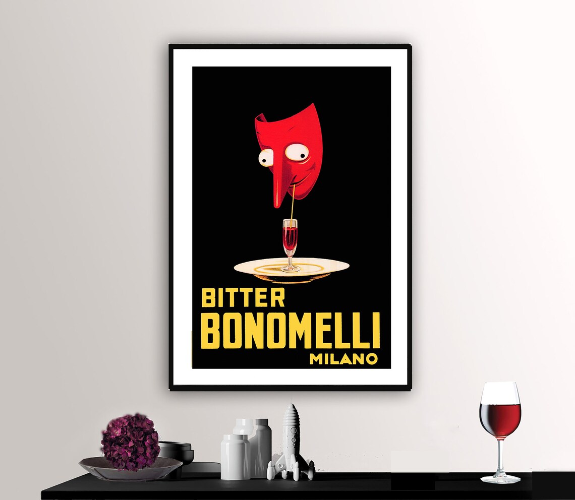 Bitter Bonomelli Vintage Food Drink Poster