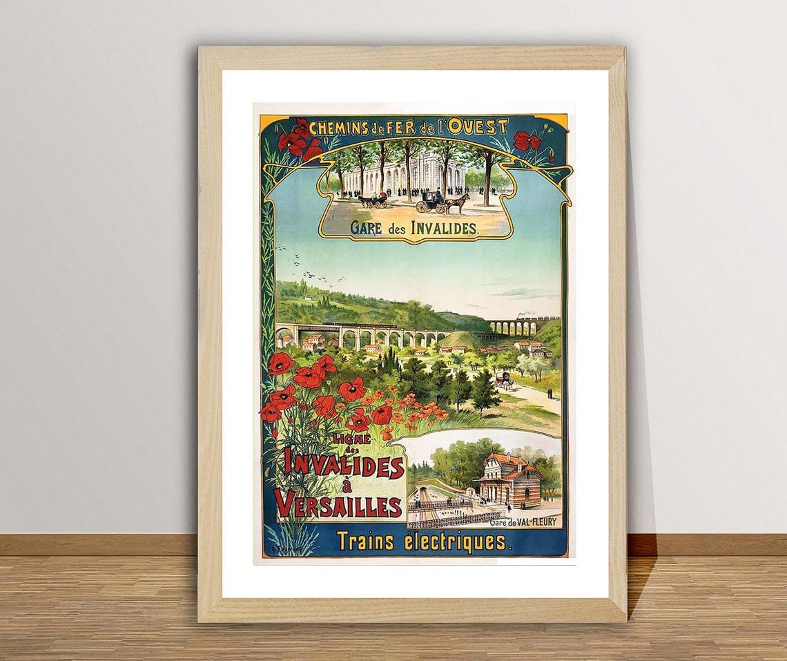 Invalides à Versailles Chemin de Fer Ouest Poppy Field Poster