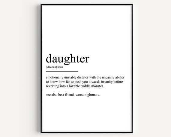 Daughter Definition Poster Print