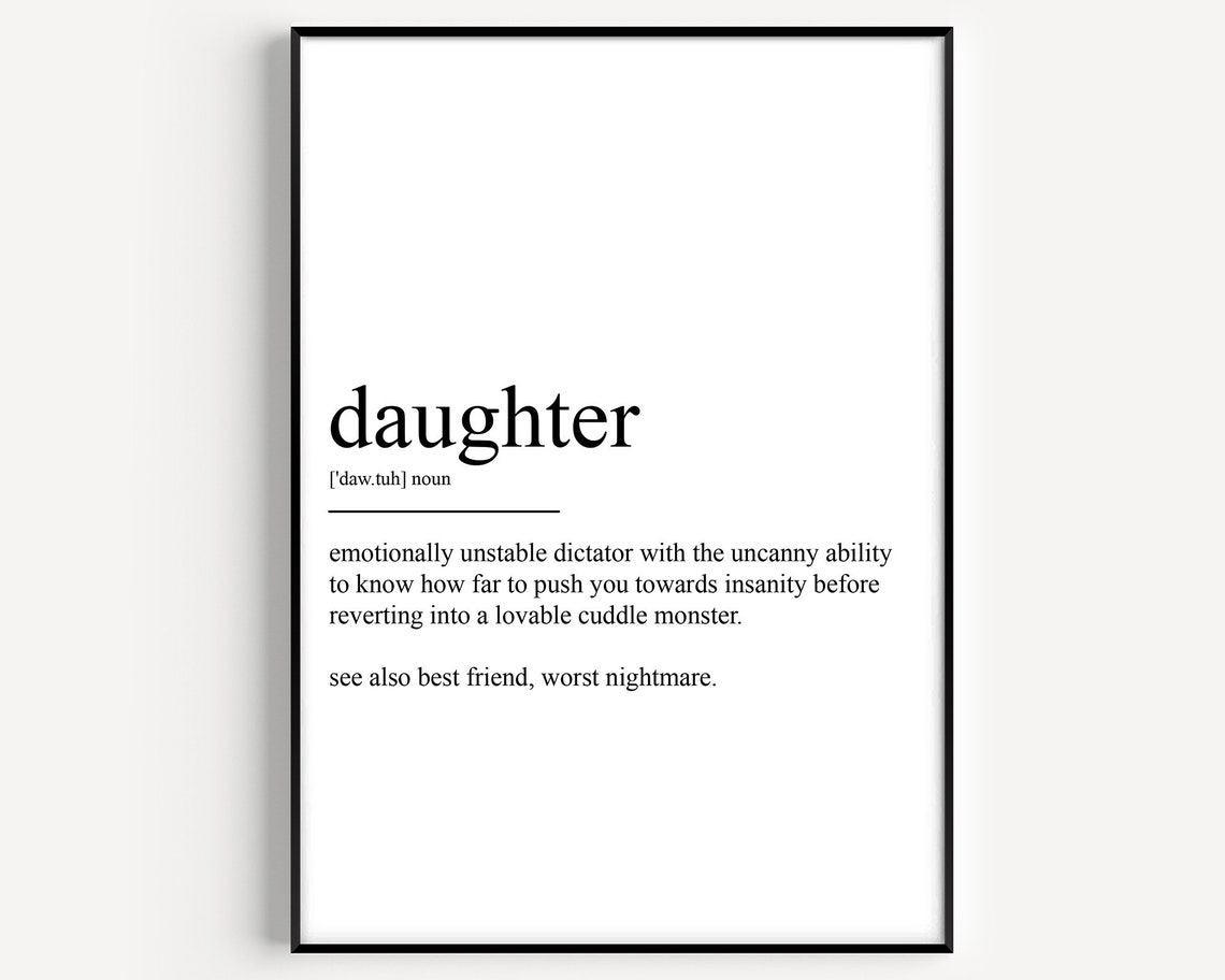 Daughter Definition Poster Print