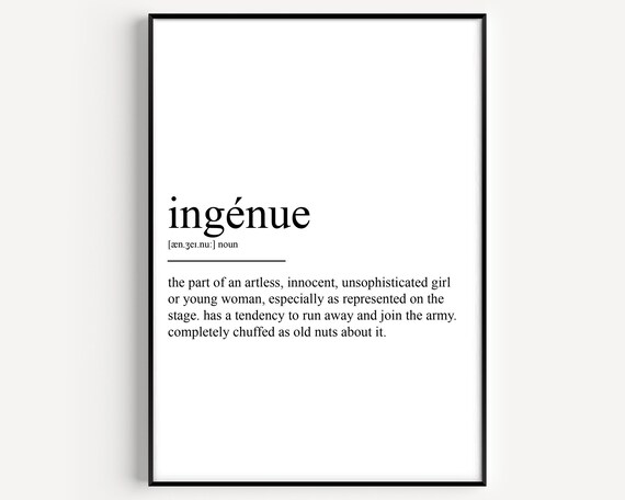 Ingenue Dictionary Definition Funny Personalized Word Art Poster