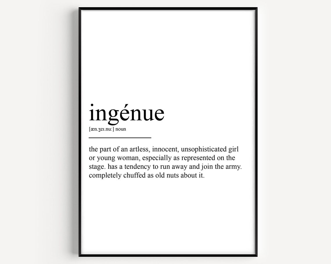 Ingenue Dictionary Definition Funny Personalized Word Art Poster
