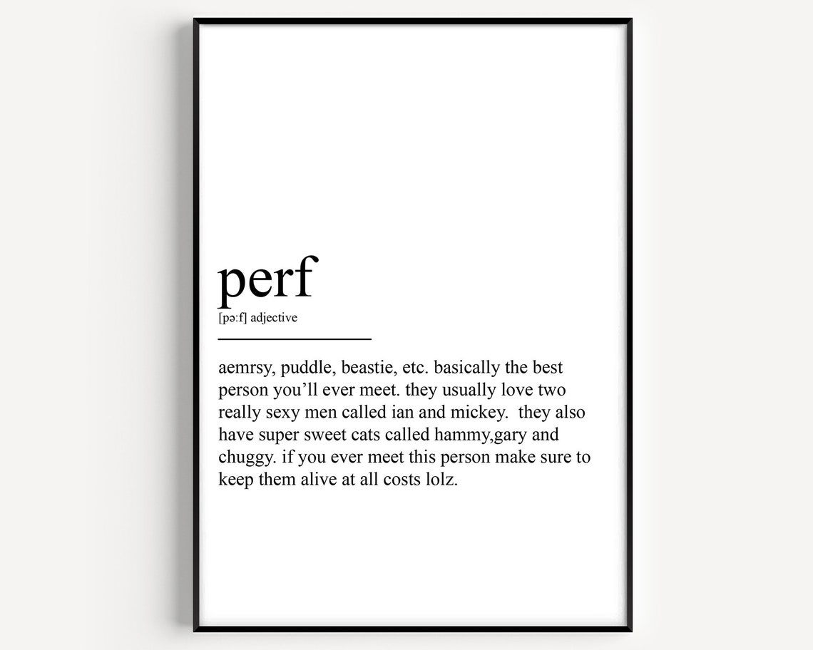 Perf Definition Funny Dictionary Style Personalized Name Art Poster